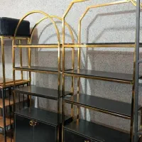 استند کمد دار هشت ضلعی چوب مشکی