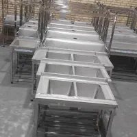 2عدد سینک دولگن یک متری و 120سانت ظرفشویی