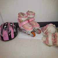 اسکیت بچگانه سایز قابل تنظیم با کلاه و لوازم نو|دوچرخه، اسکیت، اسکوتر|تهران, علم و صنعت|دیوار