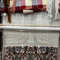 قالی نیمه بافته ابریشم