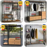 رگال لباس/جاکفشی کمد/شلف قفسه مانتو/طبقه چوبی فلزی