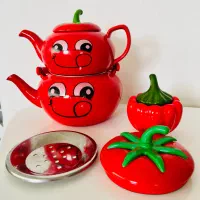 کتری قوری و قندان فانتزی بسیار جذاب و خاص کاملا نو