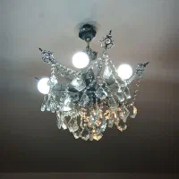 لوستر برنز سفید سنگین ۶ شاخه