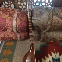 سه تار مهر دار چوب گردو خوش صدا نوی نو|سازهای سنتی|اصفهان, باغ دریاچه|دیوار