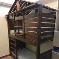 تخت دوطبقه تمام چوب دست ساز