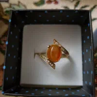 انگشتر عقیق یمن با طلا روس رنگ ثابت