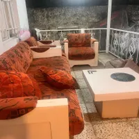مبلمان هفت نفره چوبی|مبلمان خانگی و میز عسلی|چمستان, |دیوار