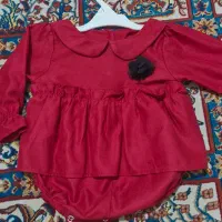 لباس بچه یلدایی مناسب سه تاده ماه مخمل کبریتی ریز