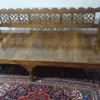 تخت چوبی سنتی همرا با ۲ میز و ۲ صندلی