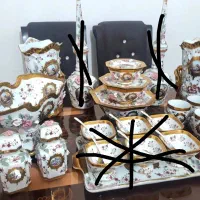 چینی سفید گل برجسته دکوری ویترینی سیلور پیوتر