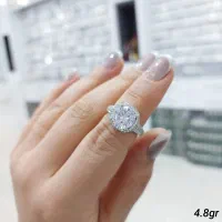 انگشتر نقره باگت خور پرنس جواهری آب طلا بدون اجرت۴|بدلیجات|تبریز, |دیوار