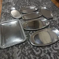 چنتا سینی استیل قدیمی و یک دیس  چینی قدیمی