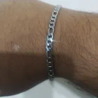 دستبند فیگارو استیل باروکش آب نقره|بدلیجات|نجفآباد, قلعه سفید|دیوار