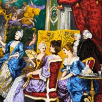 تابلوفرش دستبافت زیبا و لاکچری جمع خانوادگی|تابلو فرش|تهران, جردن|دیوار