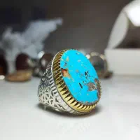 انگشتر مردانه فیروزه آبی