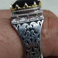 انگشتر نقره سنگ طبیعی کوآرتز دودی کار دست|جواهرات|مشهد, شهرک مهر آباد|دیوار