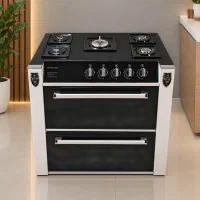 یک عدد اجاق گاز پنج شعله رنگ سفید