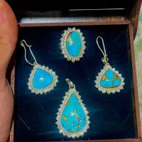 نیم ست جواهری فیروزه نیشابور