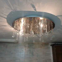 لوستر  آینه ای با گوی کریستالی قدیمی