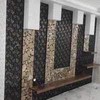 نقاشی ساختمان طرح کاغذدیواری ورنگ پلاستیک،روغنی