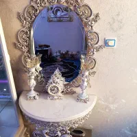 آینه شمعدان سفید استخوانی در حد نونو مناسب جهیزیه