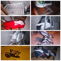 ست کالسکه ۸ تکه و تعدادی کفش و لوازم کودک