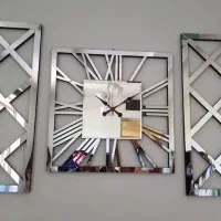 ساعت دیواری سه تیکه آینه ای|ساعت دیواری و تزئینی|قم, پردیسان|دیوار