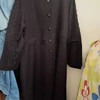 مانتو شیک مجلسی کریپ مشکی سایز بزرگ