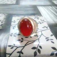 انگشترنقره عقیق یمنی ایاربالابشرت وزن۳۴گرم