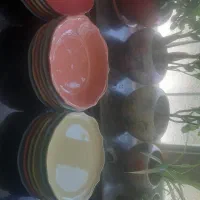 سوفله سرویس چینی  سرویس رنگی قهوه خوری  پاسماوری