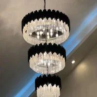 لوستر سه طبقه کریستالی +آباژور ایستاده شیک