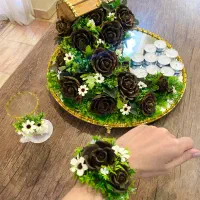 سینی حنای حنا بندان به همراه جام حنا و دستبند عروس