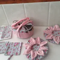 دوخت سرویس کامل آشپزخانه عروس|سفره، حوله، دستمال آشپزخانه|گلپایگان, |دیوار