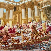 تابلوی دست بافت ملک سلیمان|تابلو فرش|اردبیل, |دیوار