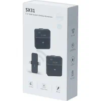 دوعددمیکروفون وایرلسی(sx31)و سیمی(بویا) در حد نو