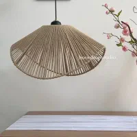 لوستر آباژور مکرومه رافیا سیسمونی|لوستر و چراغ آویز|مشهد, طلاب|دیوار