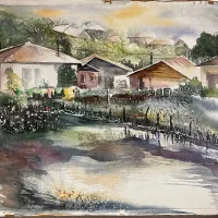 نقاشی آبرنگ منظره