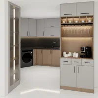 طراحی سه‌بعدی کابینت آشپزخانه و دکور (3D)