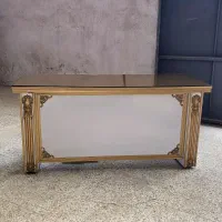 میز کلاسیک ورق mdf همراه شیشه ابزار خورده