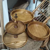 ظروف چوبی پذیرایی ست کامل گردو|ظروف سرو و پذیرایی|گنبد کاووس, |دیوار