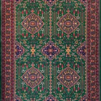 فرش طرح دستباف 700 شانه زمینه سبز کد 771092