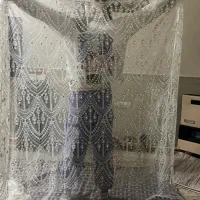 دانتل کارشده خامه ای رنگ|لوازم خیاطی و بافتنی|ری, شهرک نظامی|دیوار