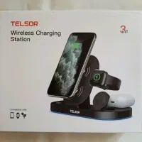 استند شارژر 3 کاره موبایل هندزفری ساعت تلسور آکبند