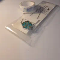 گردنبند فیروزه و ورق طلا آبکاری استیل|جواهرات|قم, انسجام|دیوار