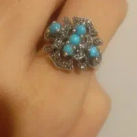 انگشتر نقره سنگ فیروزه نقره از کالکشن سلین