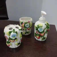 ست سرویس بهداشتی سرامیکی گل برجسته