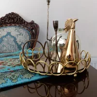 سینی کف آینه ای طلایی