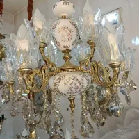 لوستر ۸شاخه ۱۶لامپه اصل برنز تکی و عمده