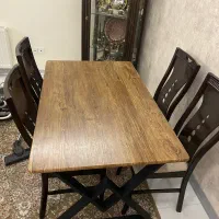 میزناهارخوری ۴نفره پایه فلزی درحدنو شیک و میزوسط|میز و صندلی غذاخوری|کرج, باغستان|دیوار