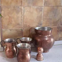 پارچ و لیوان مسی